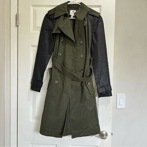 NWOT Altuzarra For Target Long Black and Green Trench Coat XS